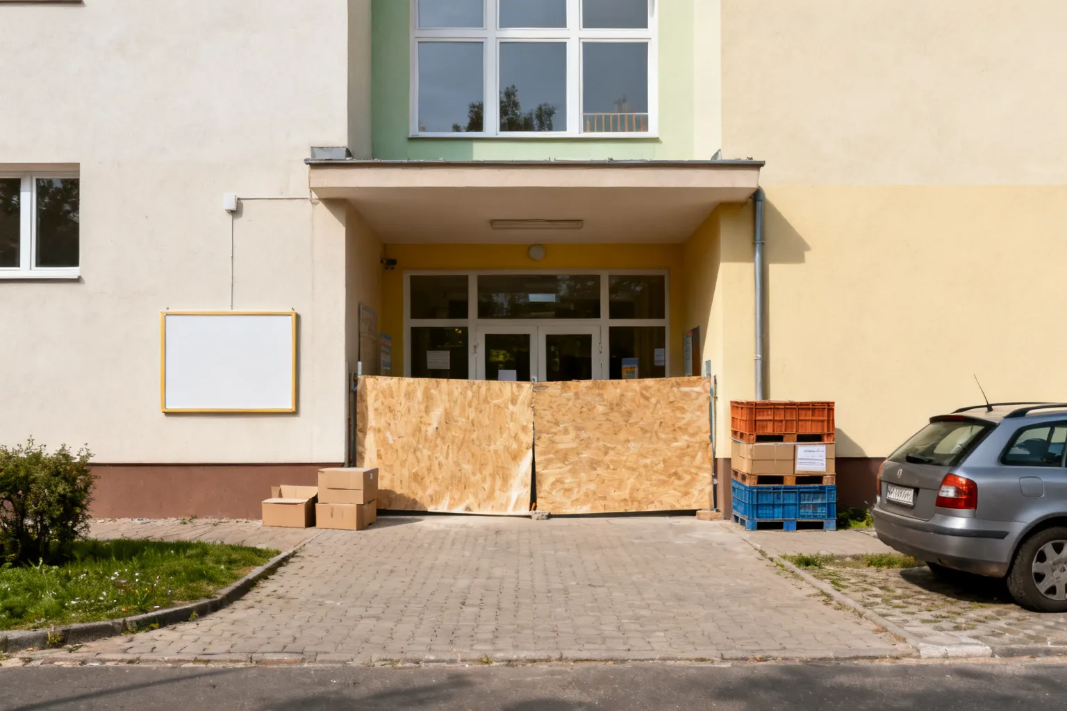 Przejście do przedszkola Jaracza Łódź zablokowane przez remont