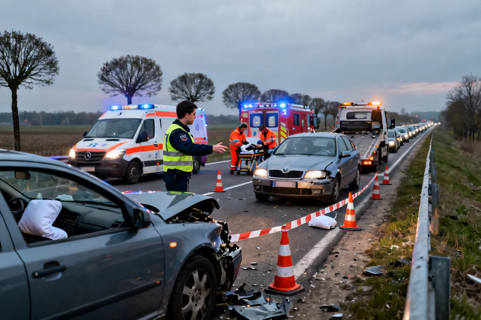 Wypadek DK12 Błaszki — zderzenie pojazdów i ruch wahadłowy