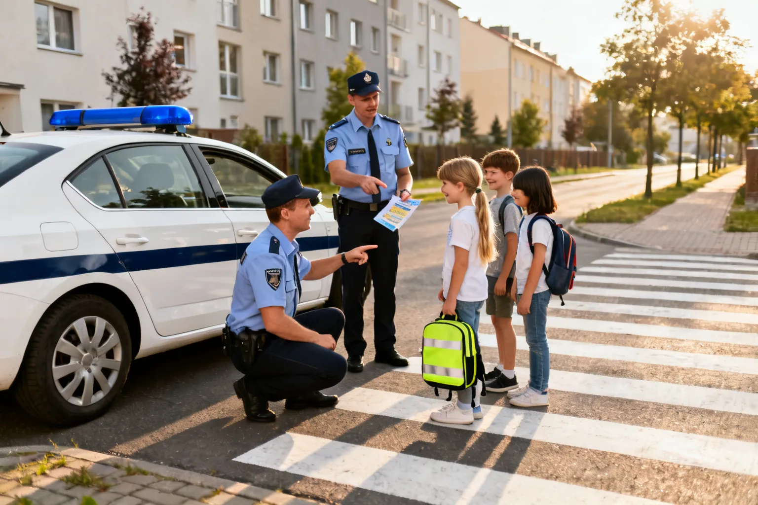 Policjanci z Polesia rozmawiali z dziećmi o bezpiecznej drodze do szkoły