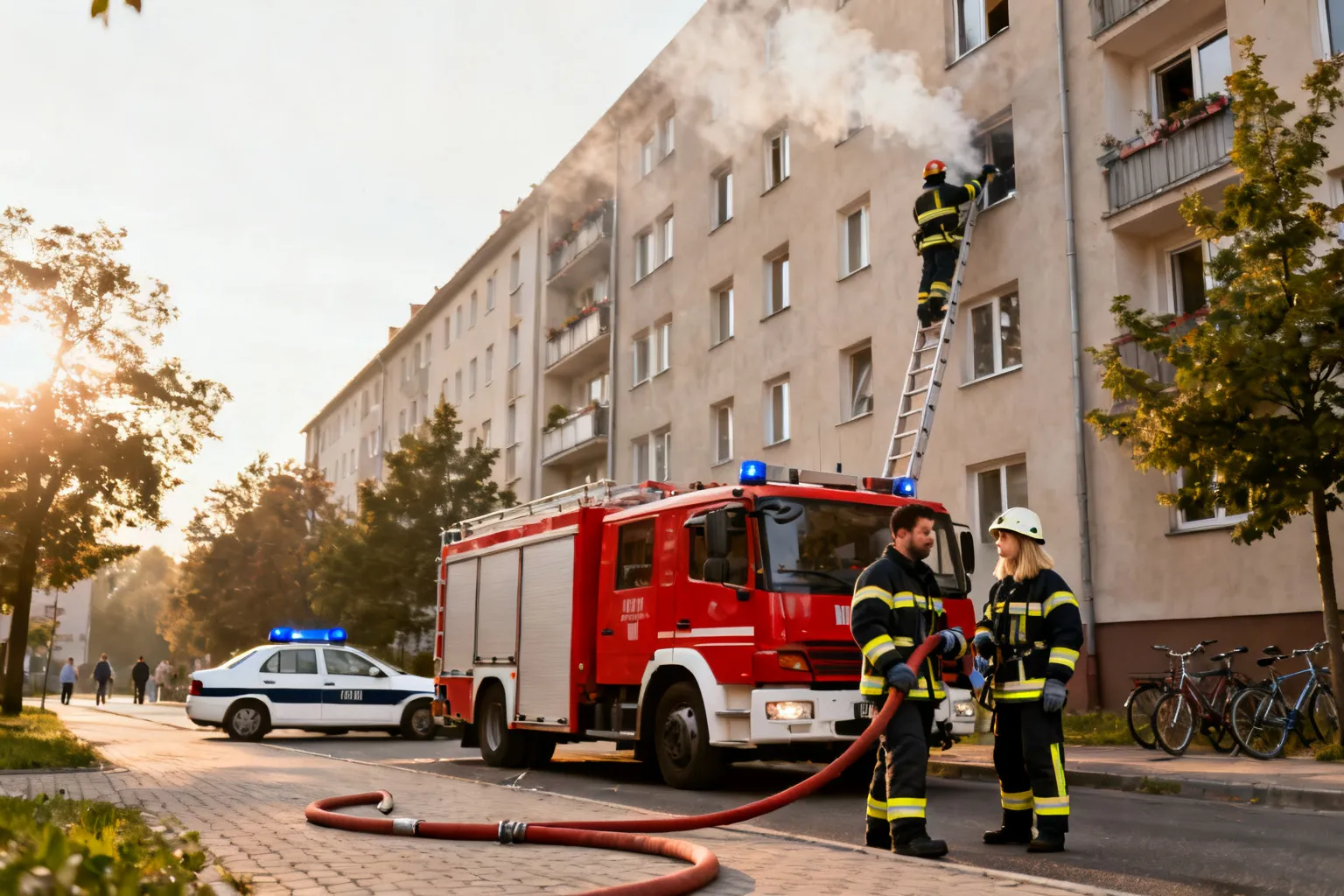Zadymienie w bloku przy ul. Pięknej w Łodzi — 4 października 2026