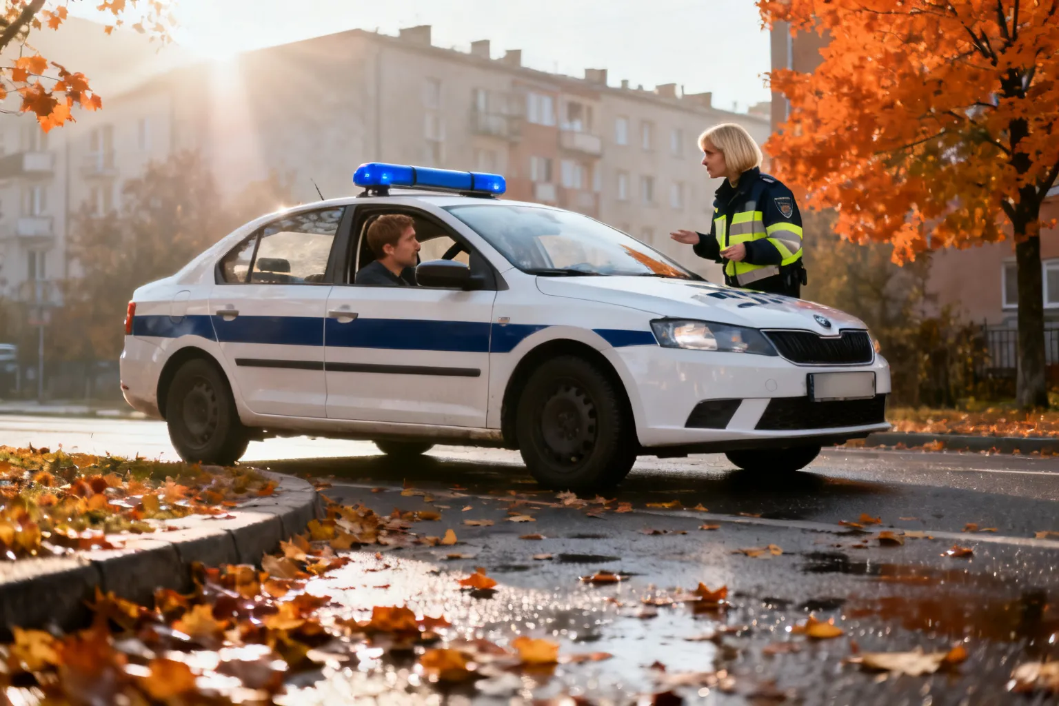Jesień na drogach Łódzkiego — zmiany warunków i zalecenia Policji