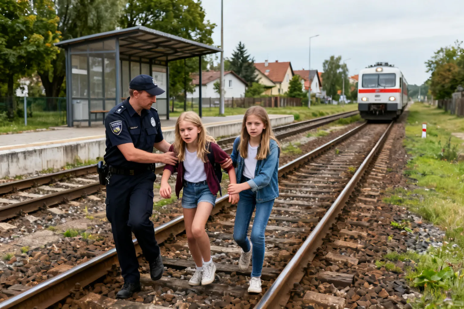 Nastolatki na torach Radomsko — policja uratowała 11- i 13-latkę