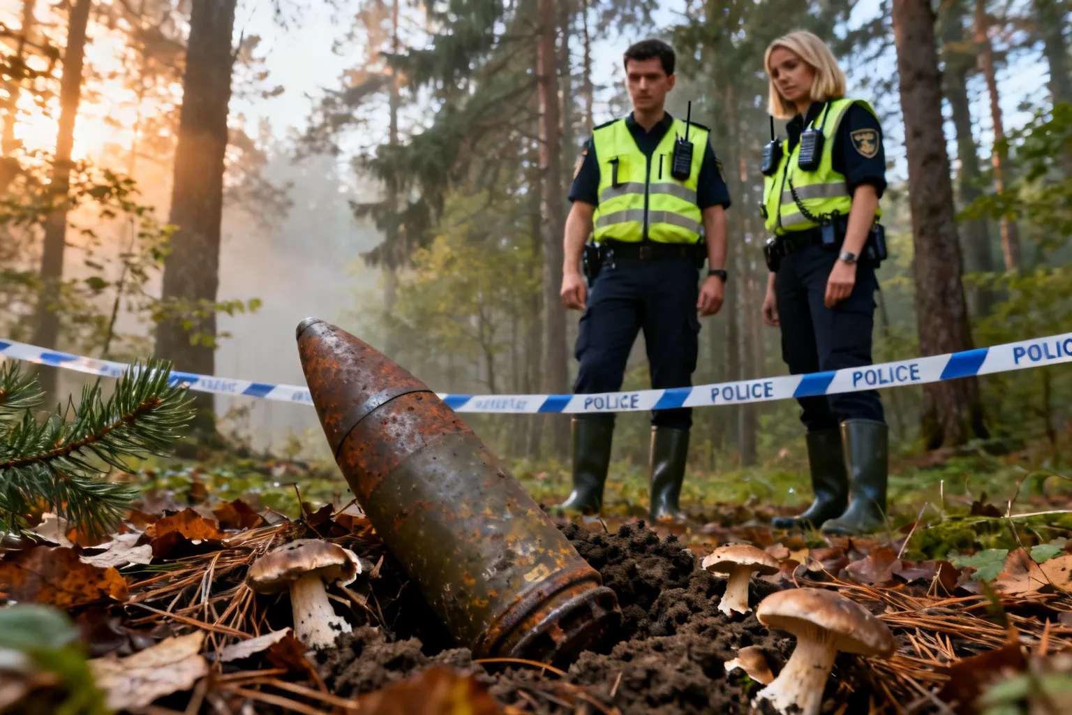 Pocisk w lesie Opoczno — policja ostrzega po znalezisku grzybiarza